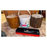 3 ICE BUCKETS AND BRUSH AND SHOEHORN SET -DUCK