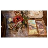 BARN PICSS, PLACEMATS, DOILES,BRASS ITEMS AND