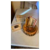 NUT CRACKER SET VINTAGE NAPKIN HOLDER AND FOOD