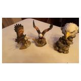 3 CERAMIC EAGLES, 8 IN