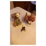 3 CERAMIC EAGLES  TALLEST ONE 8 IN