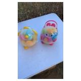CHICK AND BUNNY WITH PLASTIC EGGS