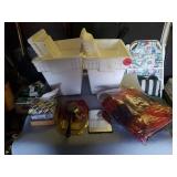 STYROFOAM COOLERS, THROW BLANKET,  MISCELLANOUS