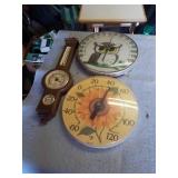 2 OUTDOOR THERMOMETER,  BAROMETER