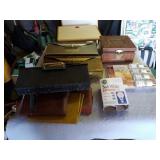 HOUSE MAILBOXES, PIECES OF LEATHER, LIGHT BULBS,