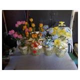 4 ARTIFICIAL FLOWERS IN A POT