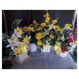 4 POTS OF ARTIFICIAL FLOWERS