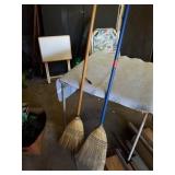 2 STRAW BROOMS
