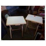 2  WOOD TV TRAY TABLES