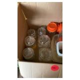 BOX OF GLASS CONTAINERS