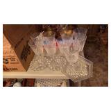 CRYSAL WINE GLASSES AND MISC