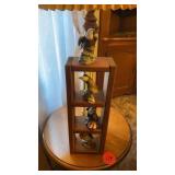 SHELF WITH 4 CERAMIC EAGLES EACH CUT MY ZB 3 IN