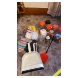 CLEANING BRISHES, CLOTHESPINS ,FLYSWATTER AND