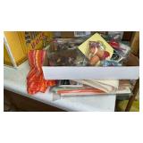 FIVE IRONING BOARD COVERS , TOWEL & CRAFT ITEMS