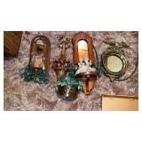 3 HANGING MIRRORS- 1 HAS EAGLE TOP - OTHER