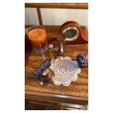 DESK TOP ,CANDLES, BELL, CLOCK MINI GLOVE