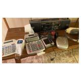 CALCULATORS,EAR PHONES, RADIOS- BIG EMERSON ONE