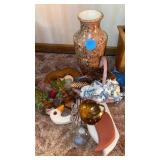 BIG PLANTER, BRASS DISH AND PTHER DECORATIVE