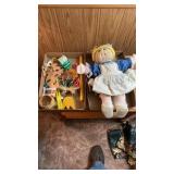 CABBAGE PATCH KID AND A BOX OF MISC