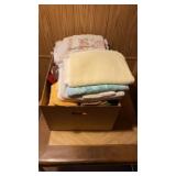 LARGE BOX OF TOWELS AND WASH CLOTHES