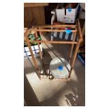 FOOTSTOOL AND WOODEN PLANT STAND