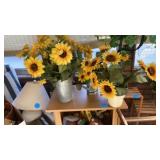 3 GROUPS OF SUNFLOWERS WITH POTS