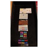 MANY PAIRS OF POST EARRINGS