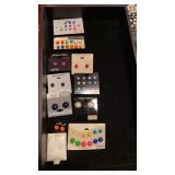 MANY PAIRS OF POST EARRINGS