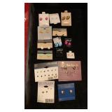 MANY PIERCED EARRINGS HOOPS AND POSTS