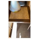 CARD TABLE AND LAMP SHADES