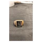 MENS VINTAGE RING- GLADIATOR STONE- 10 KT