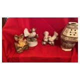 CERAMIC BIRDS, MUSIC BOX, LIGHT AND ANGEL BOX