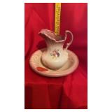 BASIN  AND FLORAL PITCHER