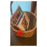 BASKET WITH CHILDRENS CHRISTMAS BOOKS