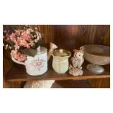 CANDLE, OWL, BIG BOWL AND WATER CAN