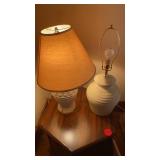 2 LAMPS- 1 MISSING SHADE