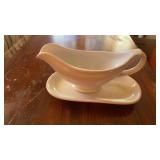 IRONSTONE GRAVY LADLE AND BASE BY-U S Q M C -