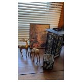 BRASS GAZELLE, CANDLE HOLDERS AND KITCHEN PRAYER