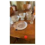 6 PIECES OF CRYSTAL AND GLASSWARE