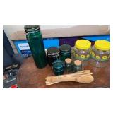 CANISTERS , SUNFLOWER CONTAINERS AND WOODEN