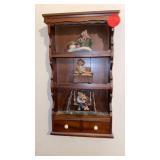 WALL SHELF WITH 3 BEAR FIGURINES