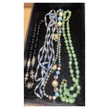 4 LONG BEADED NECKLACES