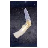 4 IN SWITCH BLADE KNIFE WITH INDIAN FEATHERS