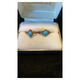 2,TURQUOISE LOOKING WOMENS RINGS , SIZE  5