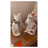2 CERAMIC CATS 12 IN TALL