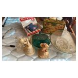 BIG BOWLS, BELLS, TIN , CIGAR BOX AND OTHER ITEMS
