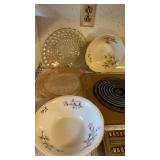 PINK DEPRESSION DISH, TRAY AND BOWLS