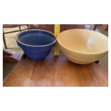 2 VINTAGE MIXING CROCK BOWLS