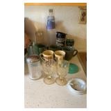 COFFEE CUPS, GLASSES, SUGAR HOLDER