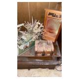 WOOD BOX WITH FLOWERS